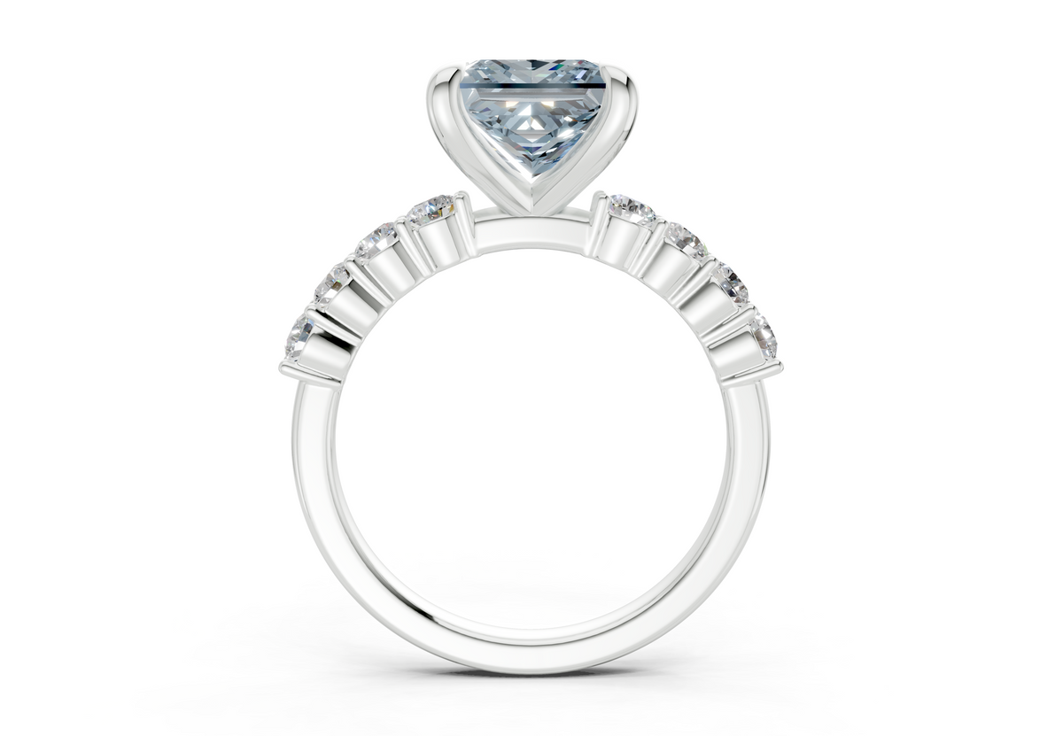 Arabella Blue Diamond Accent Princess Cut 2mm Engagement Ring
