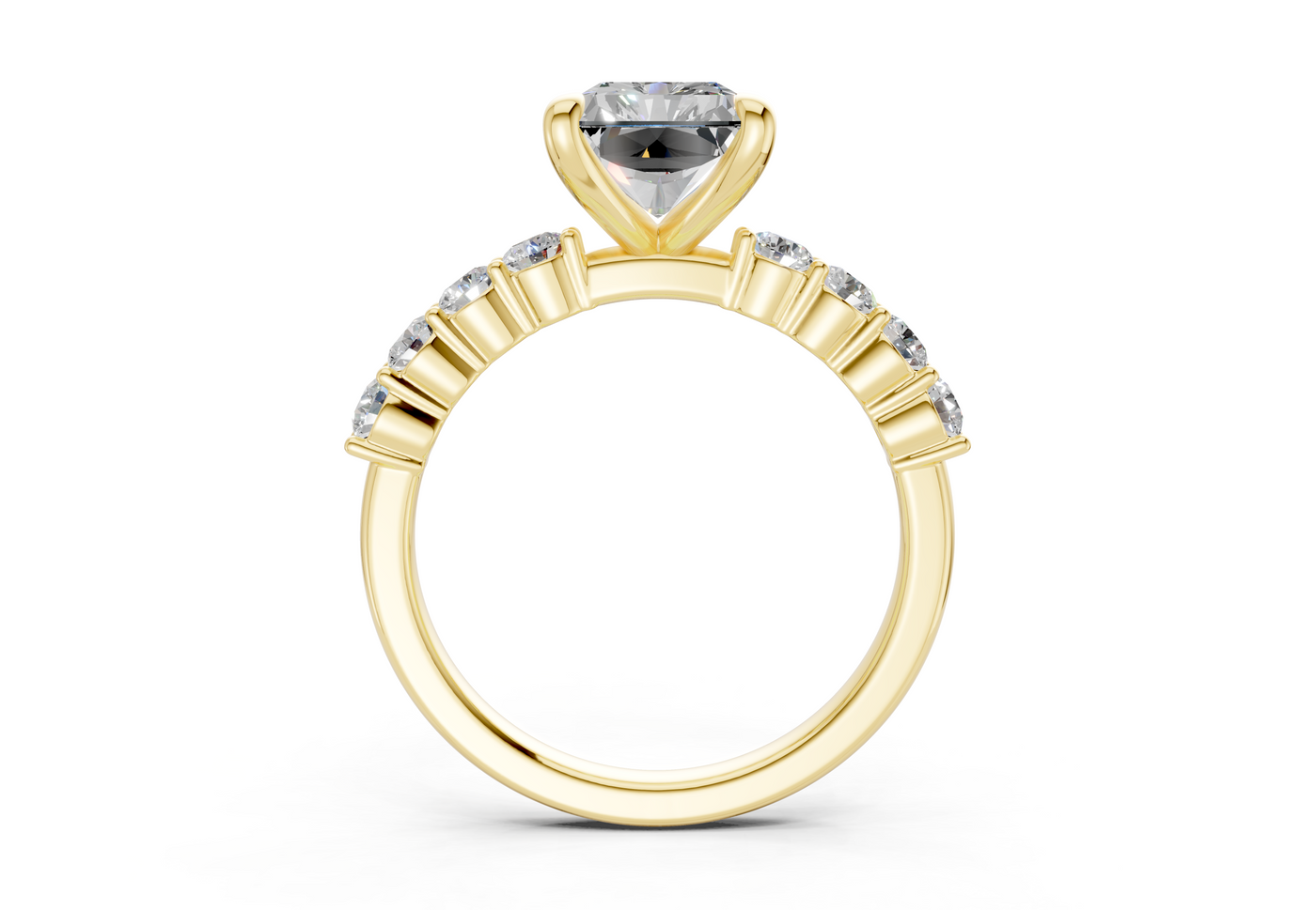 Arabella Diamond Accent Radiant Cut 2mm Engagement Ring