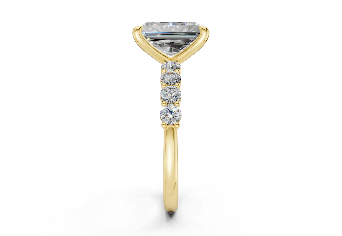 Arabella Diamond Accent Radiant Cut 2mm Engagement Ring