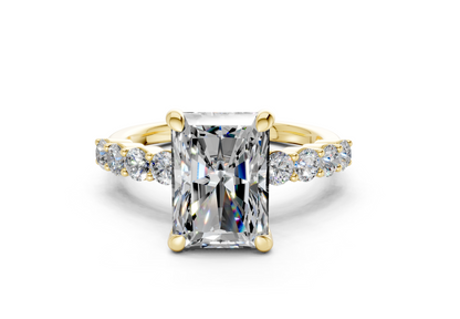 Arabella Diamond Accent Radiant Cut 2mm Engagement Ring