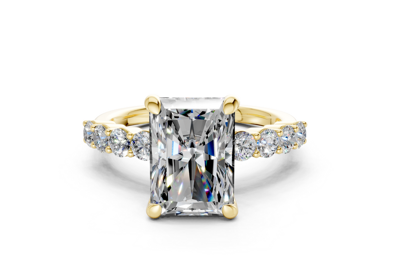 Arabella Diamond Accent Radiant Cut 2mm Engagement Ring