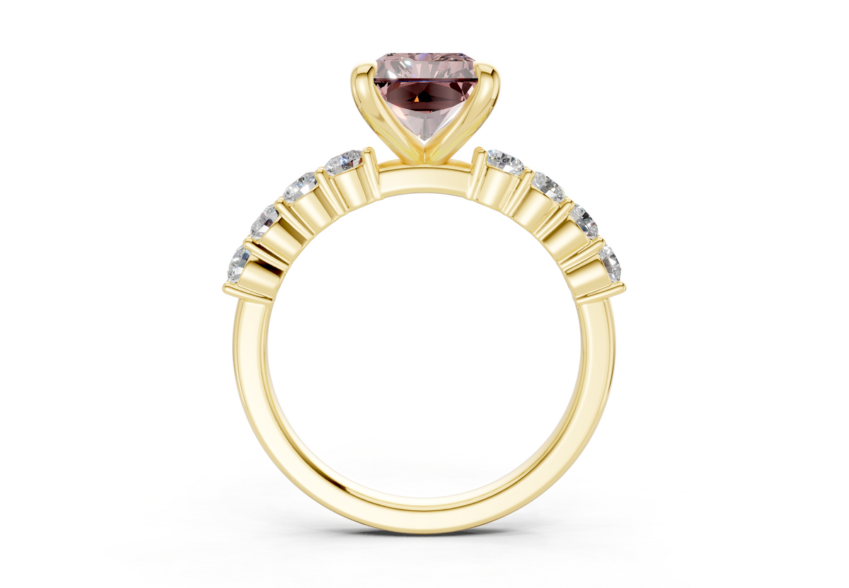 Arabella Pink Diamond Accent Radiant Cut 2mm Engagement Ring