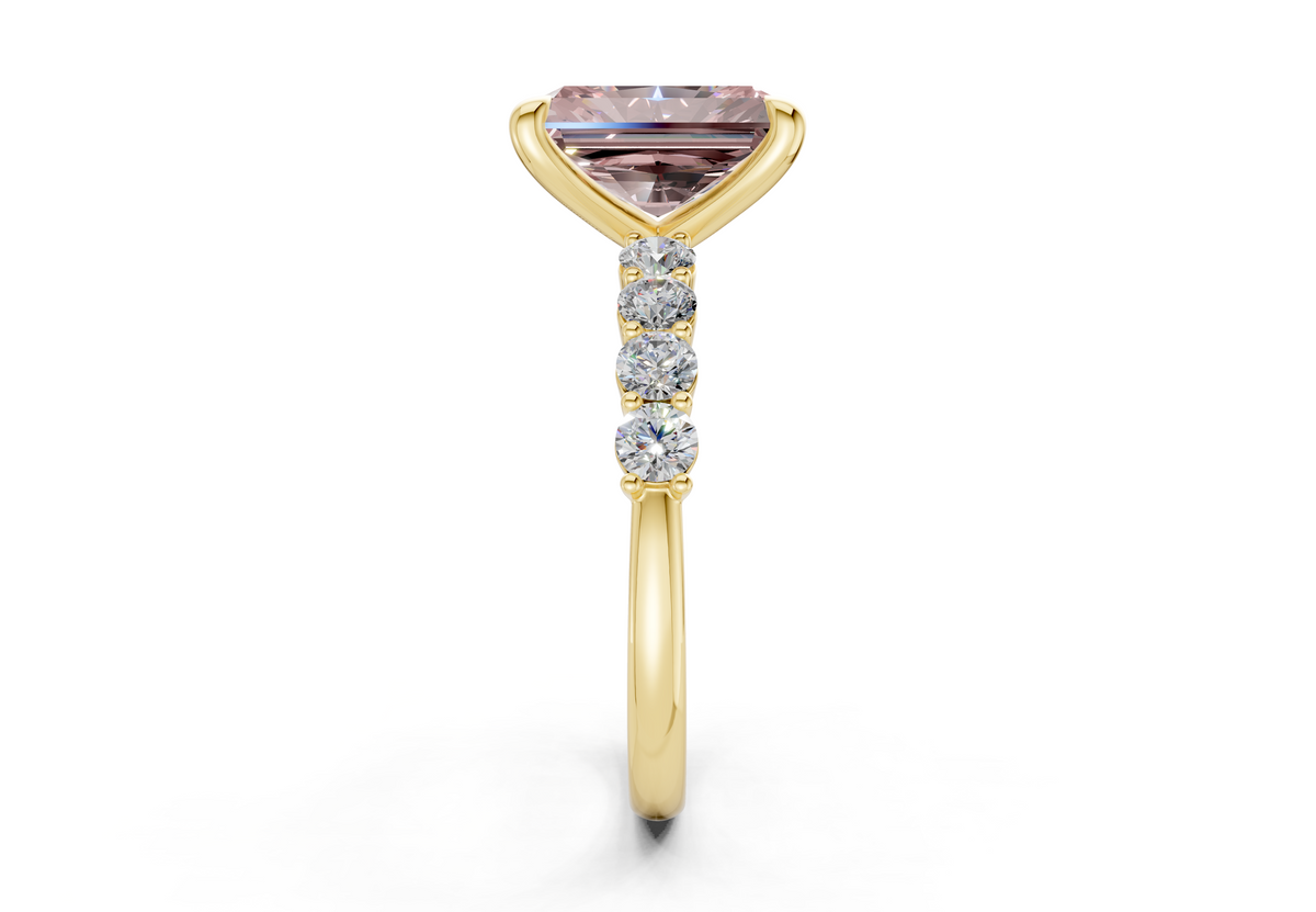 Arabella Pink Diamond Accent Radiant Cut 2mm Engagement Ring