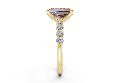 Arabella Pink Diamond Accent Radiant Cut 2mm Engagement Ring