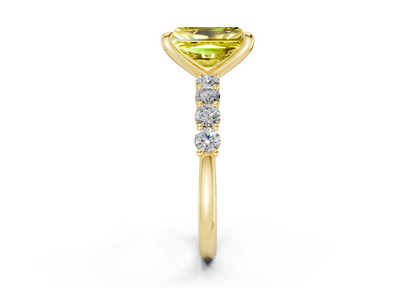 Arabella Yellow Diamond Accent Radiant Cut 2mm Engagement Ring