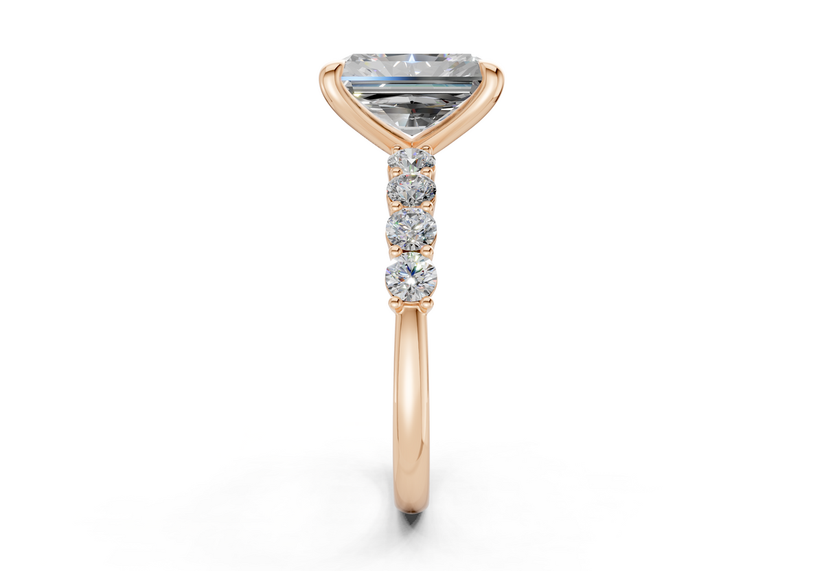 Arabella Diamond Accent Radiant Cut 2mm Engagement Ring
