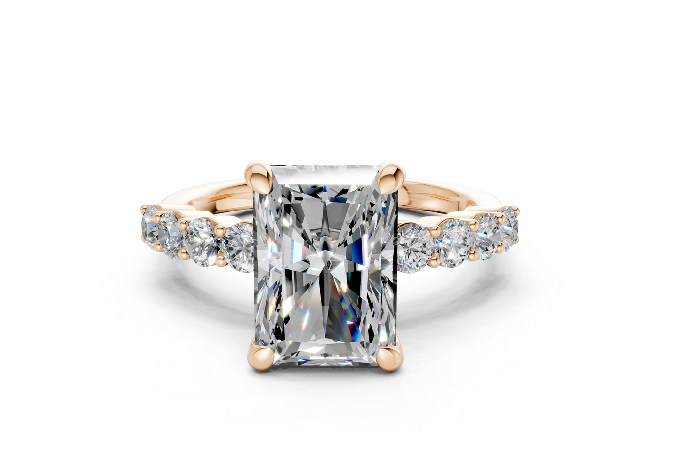 Arabella Diamond Accent Radiant Cut 2mm Engagement Ring