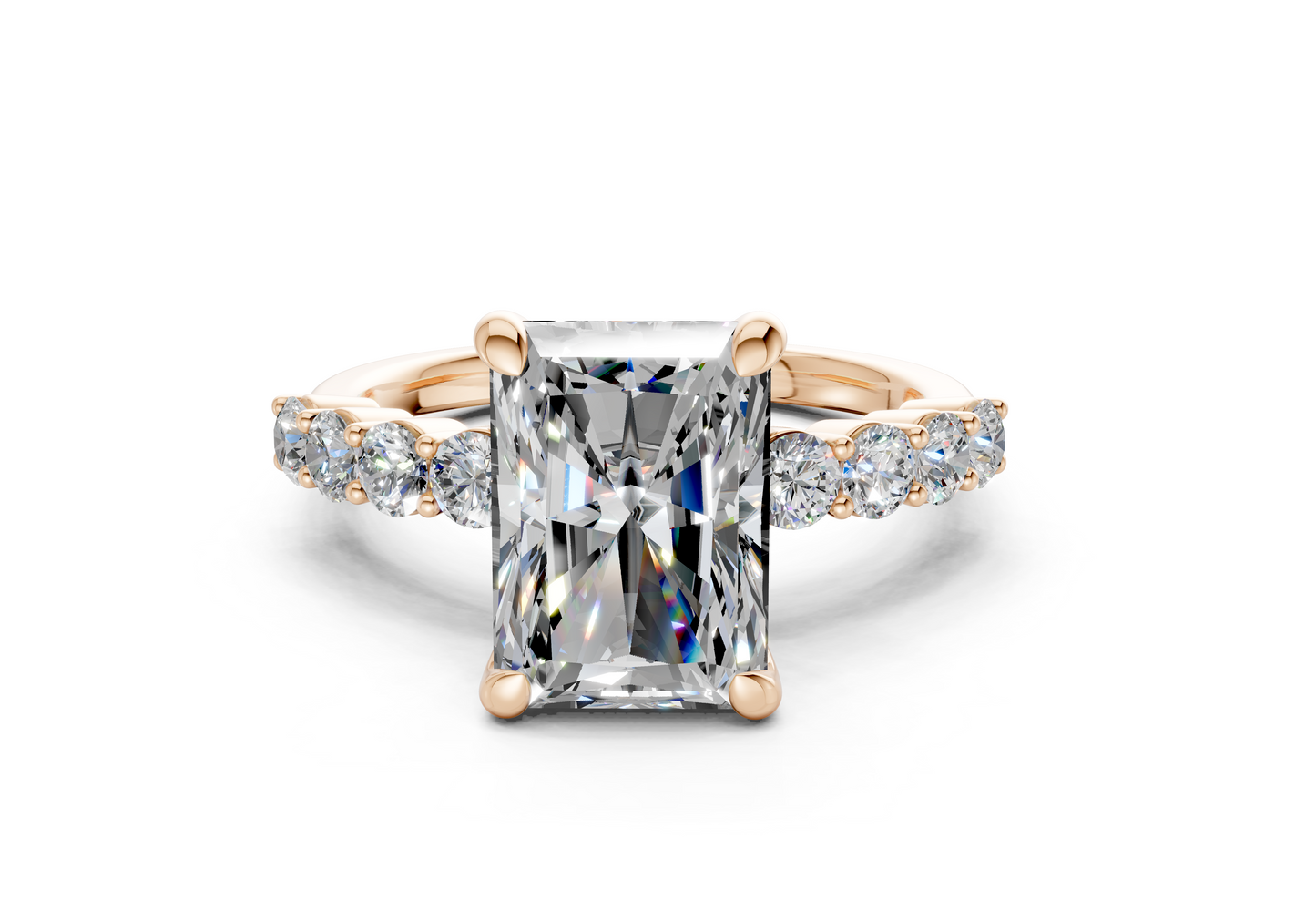 Arabella Diamond Accent Radiant Cut 2mm Engagement Ring