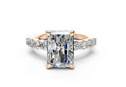 Arabella Diamond Accent Radiant Cut 2mm Engagement Ring