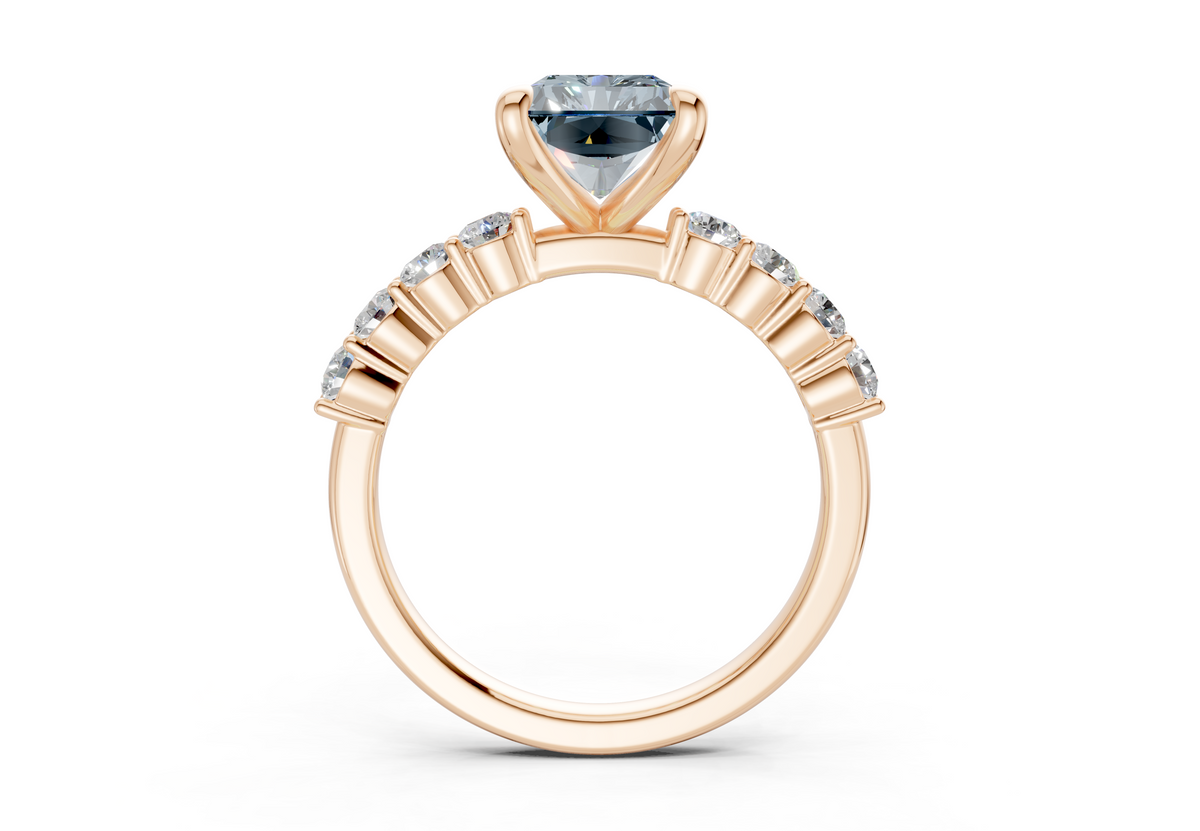 Arabella Blue Diamond Accent Radiant Cut 2mm Engagement Ring
