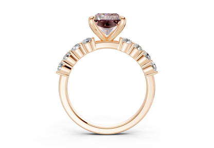 Arabella Pink Diamond Accent Radiant Cut 2mm Engagement Ring