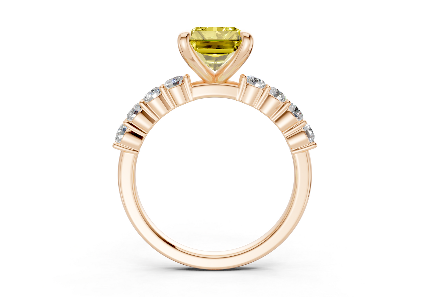 Arabella Yellow Diamond Accent Radiant Cut 2mm Engagement Ring