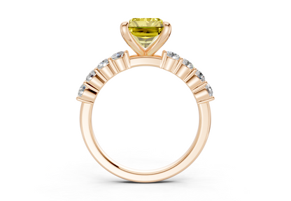 Arabella Yellow Diamond Accent Radiant Cut 2mm Engagement Ring