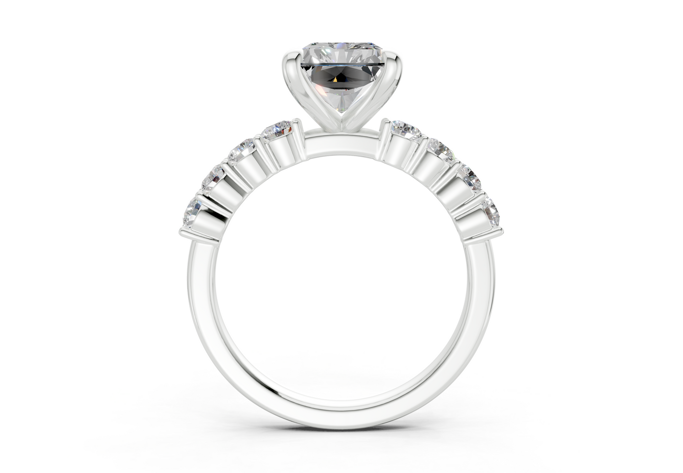 Arabella Diamond Accent Radiant Cut 2mm Engagement Ring