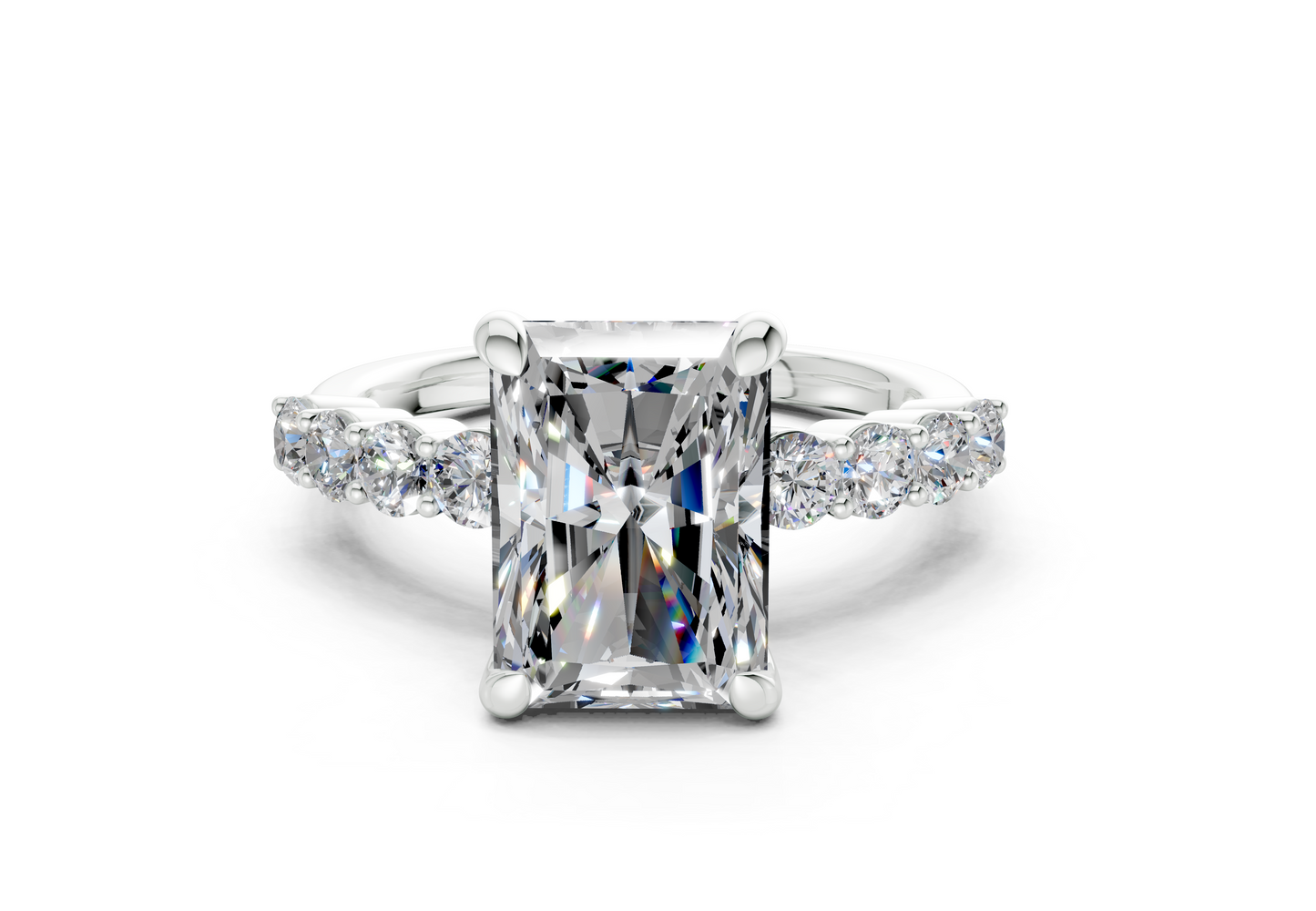 Arabella Diamond Accent Radiant Cut 2mm Engagement Ring