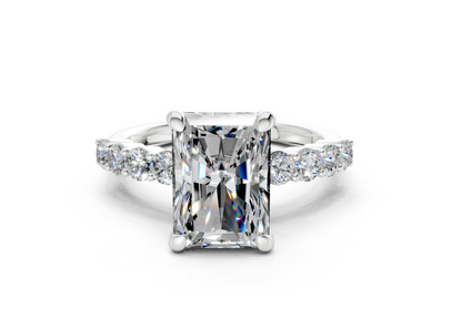 Arabella Diamond Accent Radiant Cut 2mm Engagement Ring
