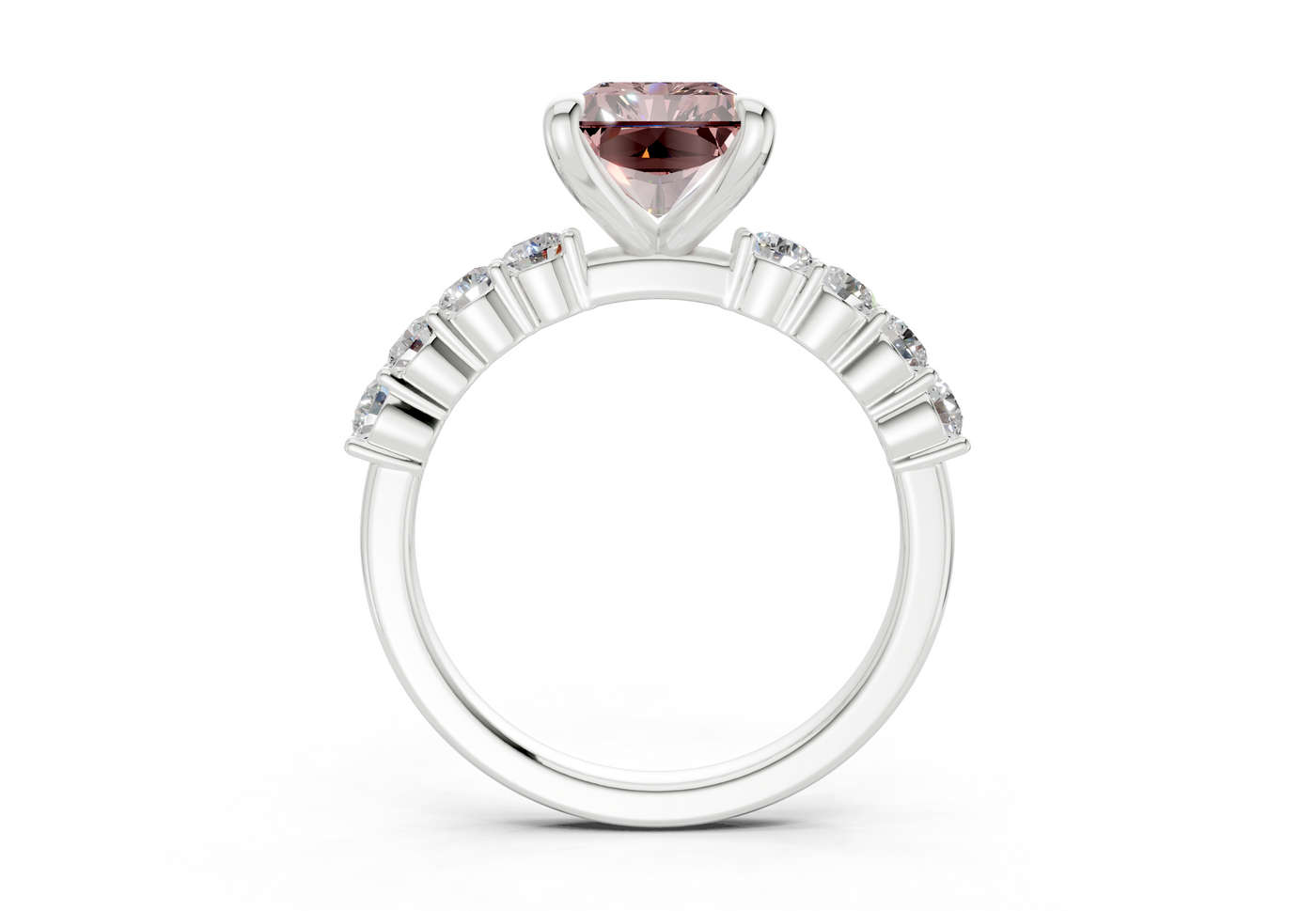 Arabella Pink Diamond Accent Radiant Cut 2mm Engagement Ring