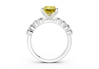 Arabella Yellow Diamond Accent Radiant Cut 2mm Engagement Ring