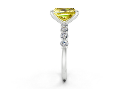 Arabella Yellow Diamond Accent Radiant Cut 2mm Engagement Ring