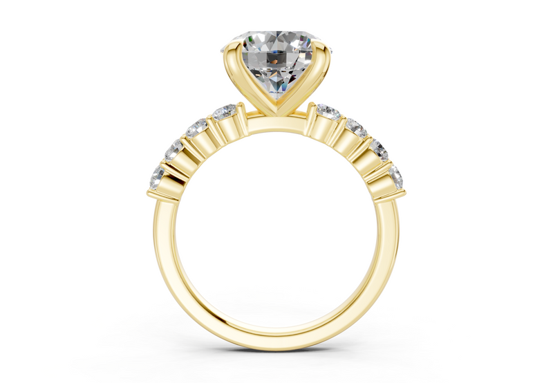 Arabella Diamond Accent Round Cut 2mm Engagement Ring