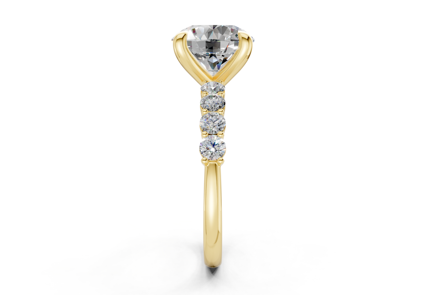 Arabella Diamond Accent Round Cut 2mm Engagement Ring