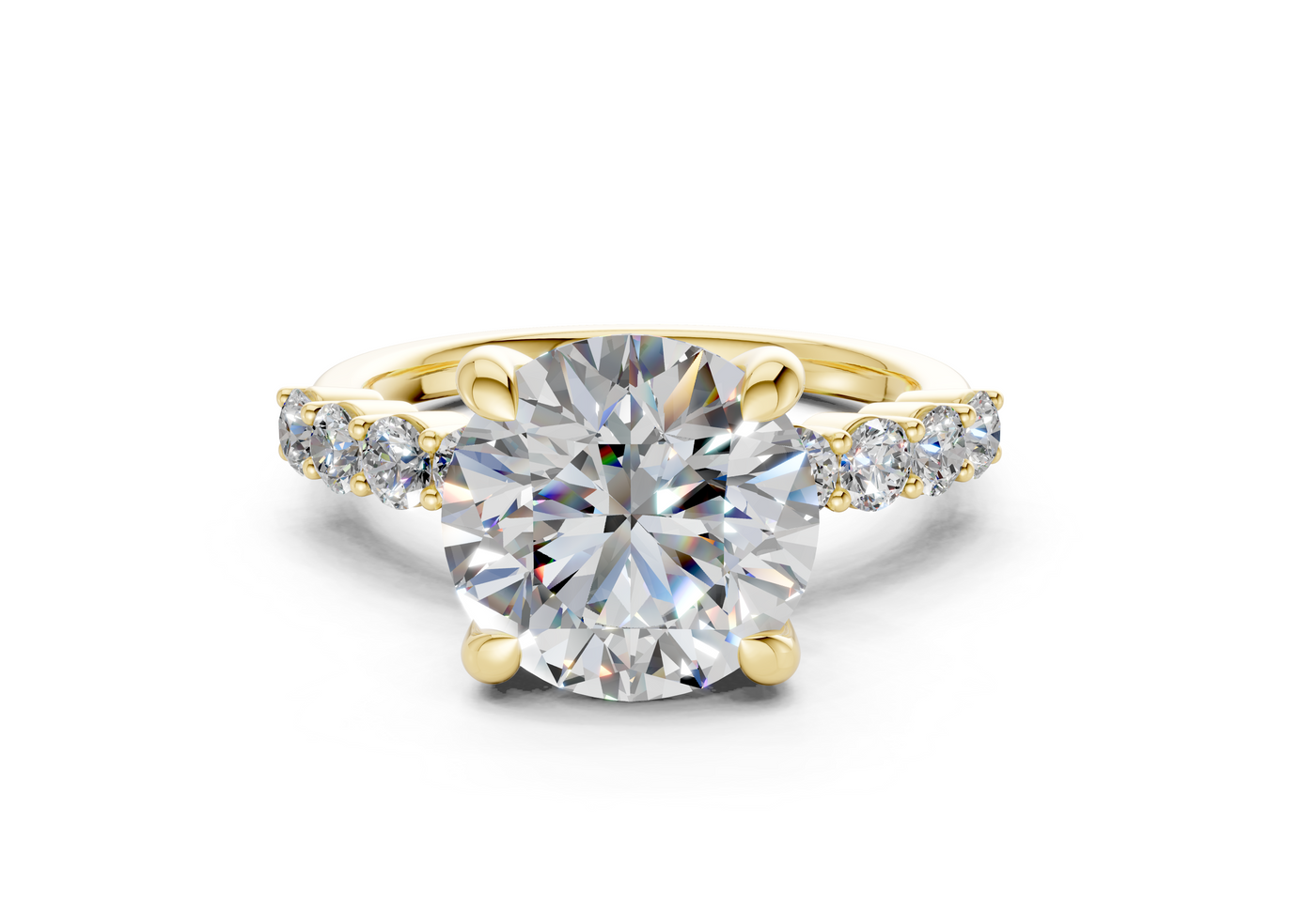 Arabella Diamond Accent Round Cut 2mm Engagement Ring