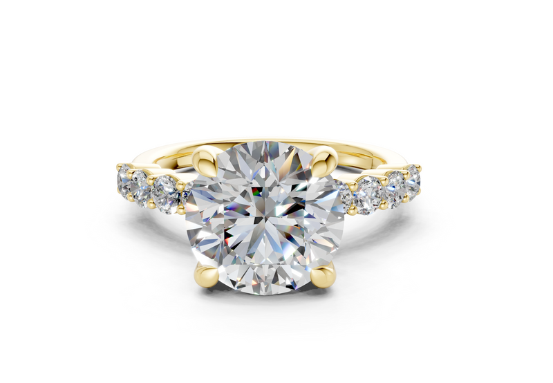 Arabella Diamond Accent Round Cut 2mm Engagement Ring