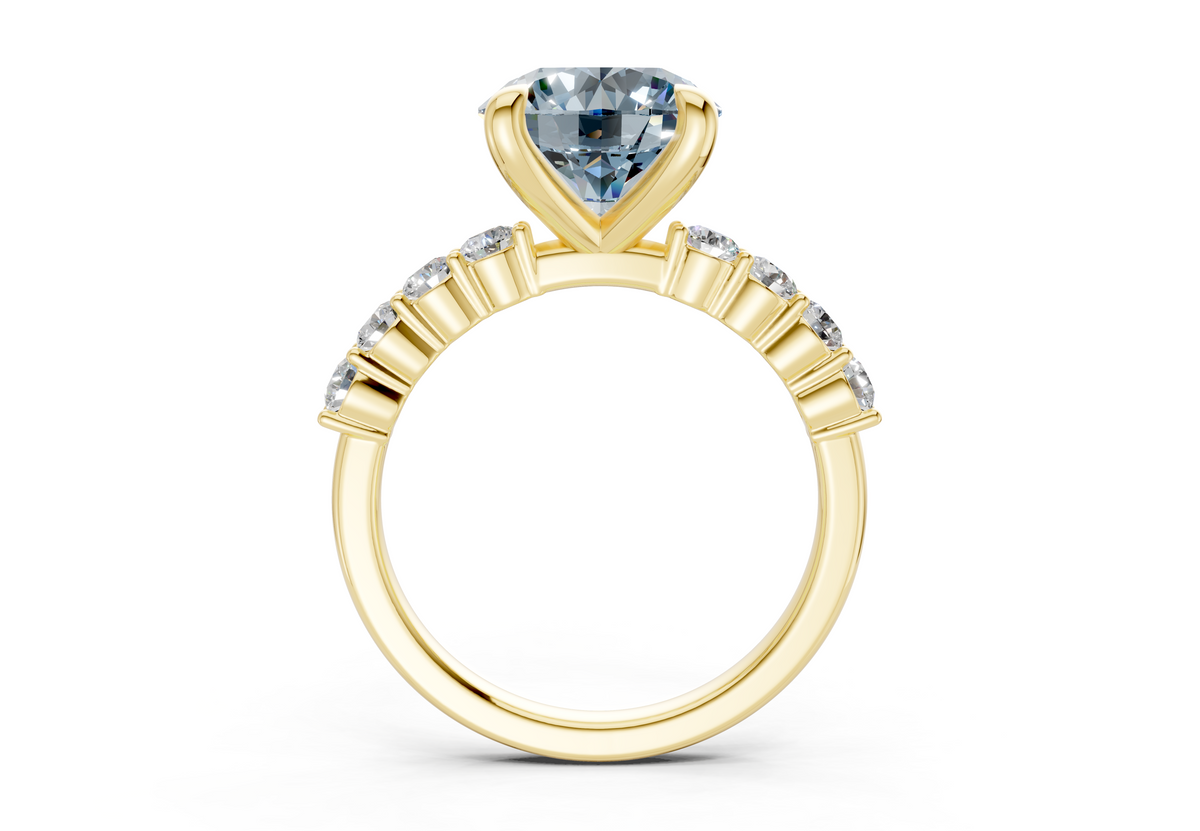 Arabella Blue Diamond Accent Round Cut 2mm Engagement Ring