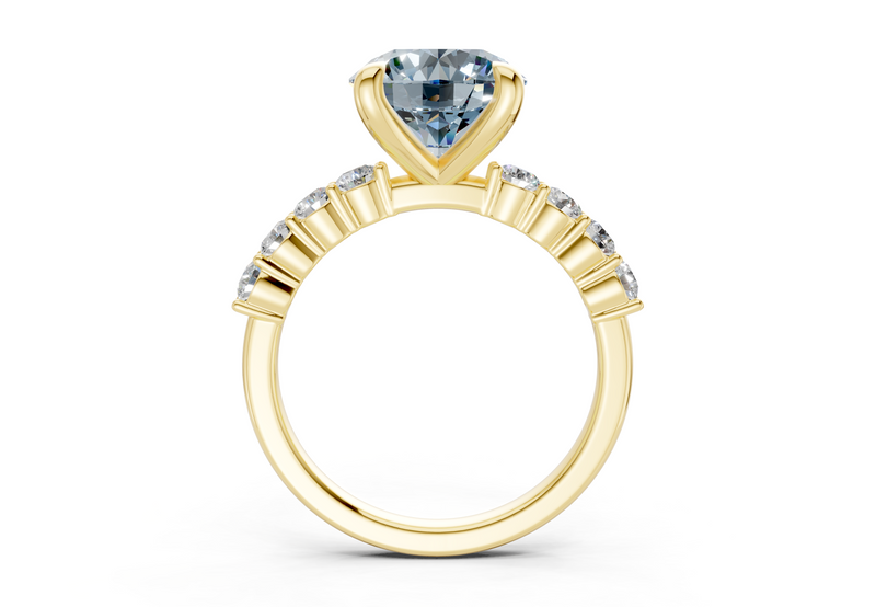 Arabella Blue Diamond Accent Round Cut 2mm Engagement Ring