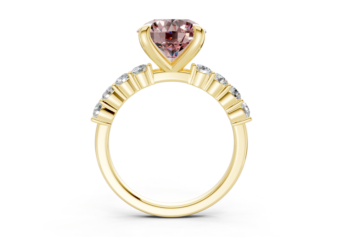 Arabella Pink Diamond Accent Round Cut 2mm Engagement Ring