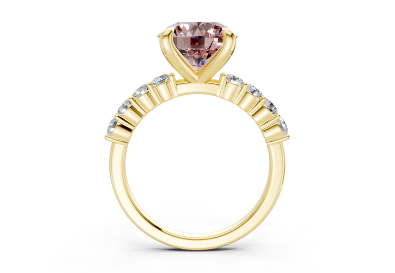 Arabella Pink Diamond Accent Round Cut 2mm Engagement Ring