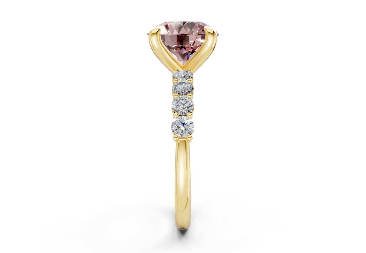 Arabella Pink Diamond Accent Round Cut 2mm Engagement Ring