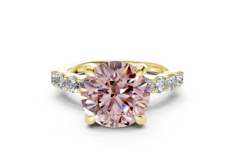 Arabella Pink Diamond Accent Round Cut 2mm Engagement Ring