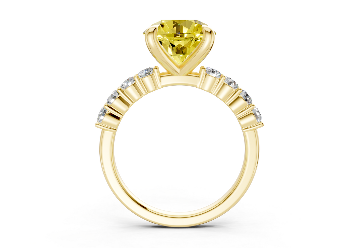 Arabella Yellow Diamond Accent Round Cut 2mm Engagement Ring