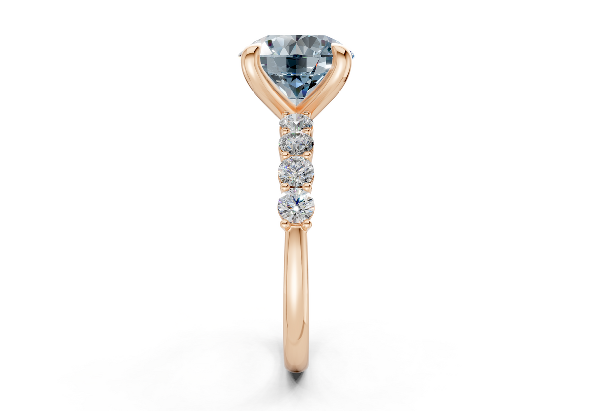 Arabella Blue Diamond Accent Round Cut 2mm Engagement Ring