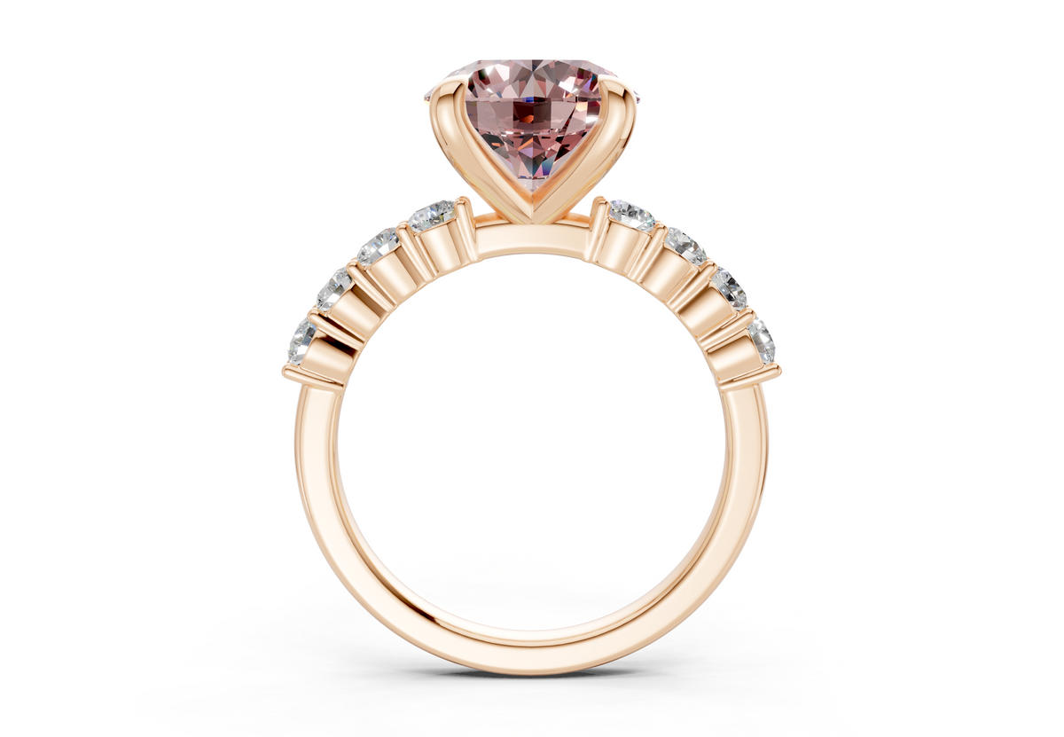 Arabella Pink Diamond Accent Round Cut 2mm Engagement Ring