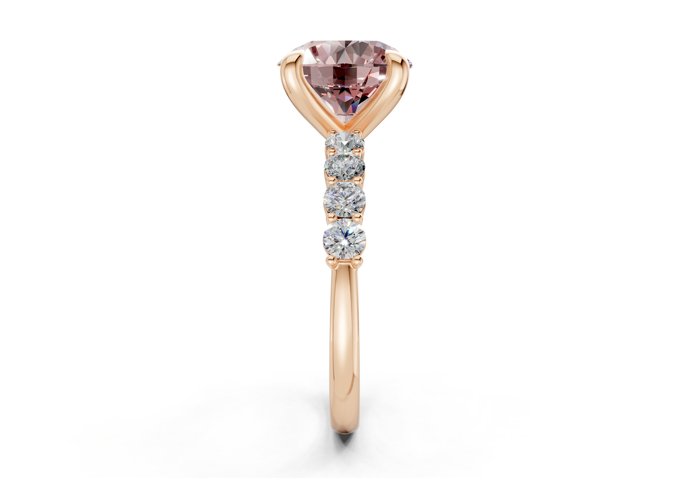 Arabella Pink Diamond Accent Round Cut 2mm Engagement Ring