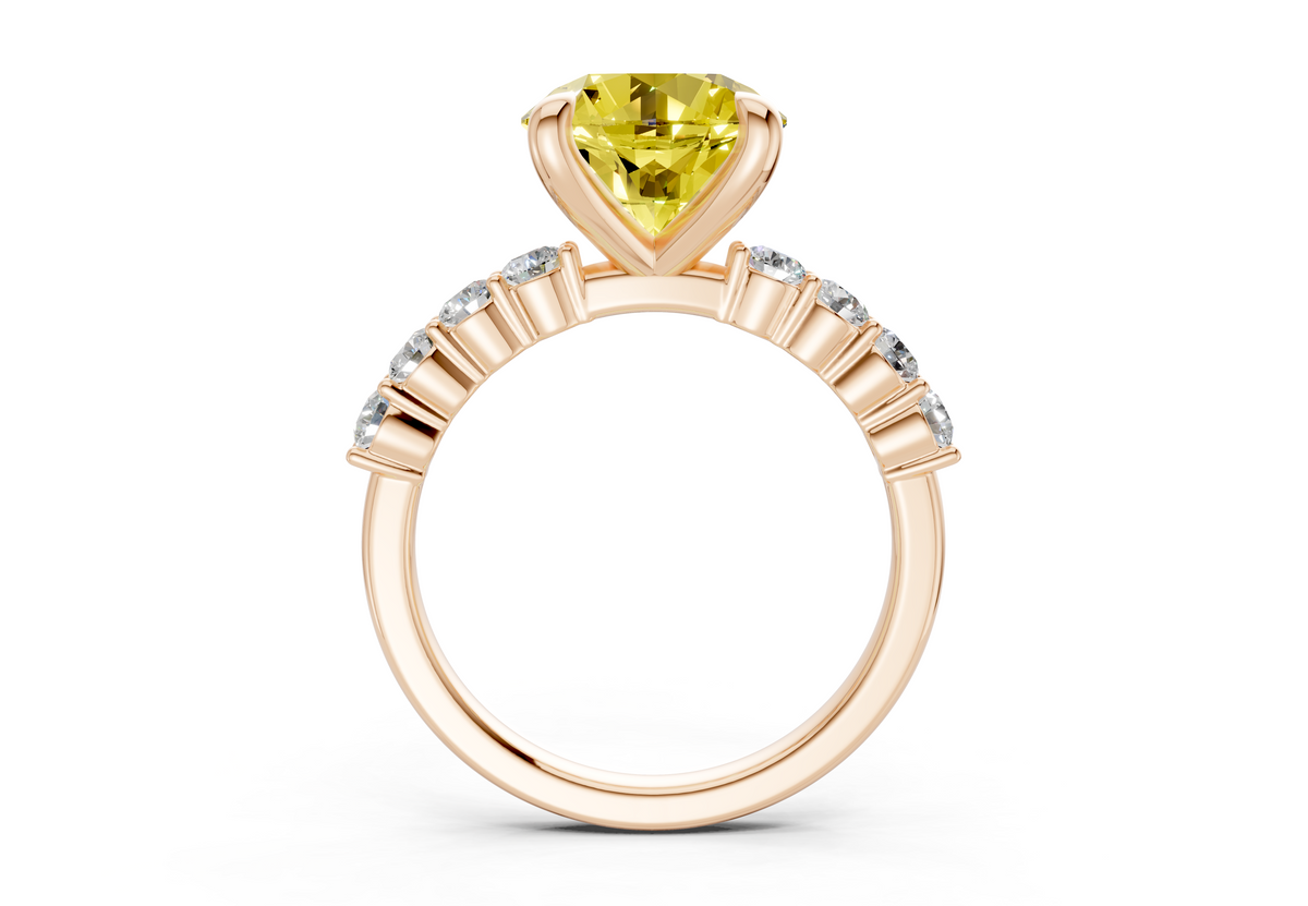 Arabella Yellow Diamond Accent Round Cut 2mm Engagement Ring