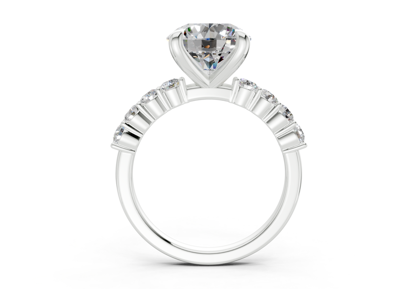 Arabella Diamond Accent Round Cut 2mm Engagement Ring