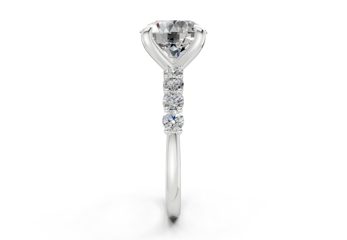 Arabella Diamond Accent Round Cut 2mm Engagement Ring