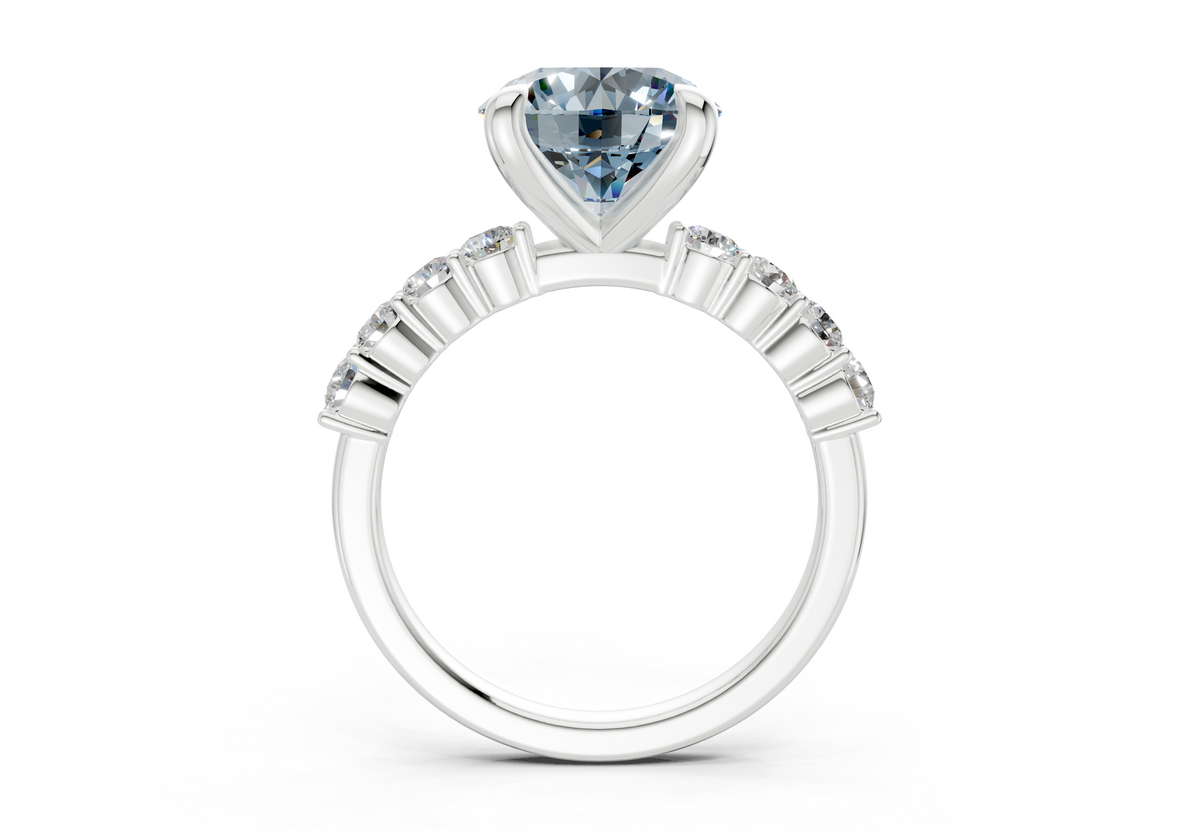 Arabella Blue Diamond Accent Round Cut 2mm Engagement Ring
