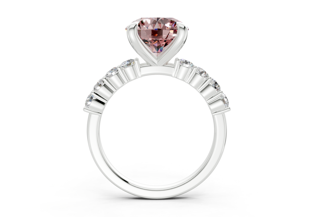 Arabella Pink Diamond Accent Round Cut 2mm Engagement Ring