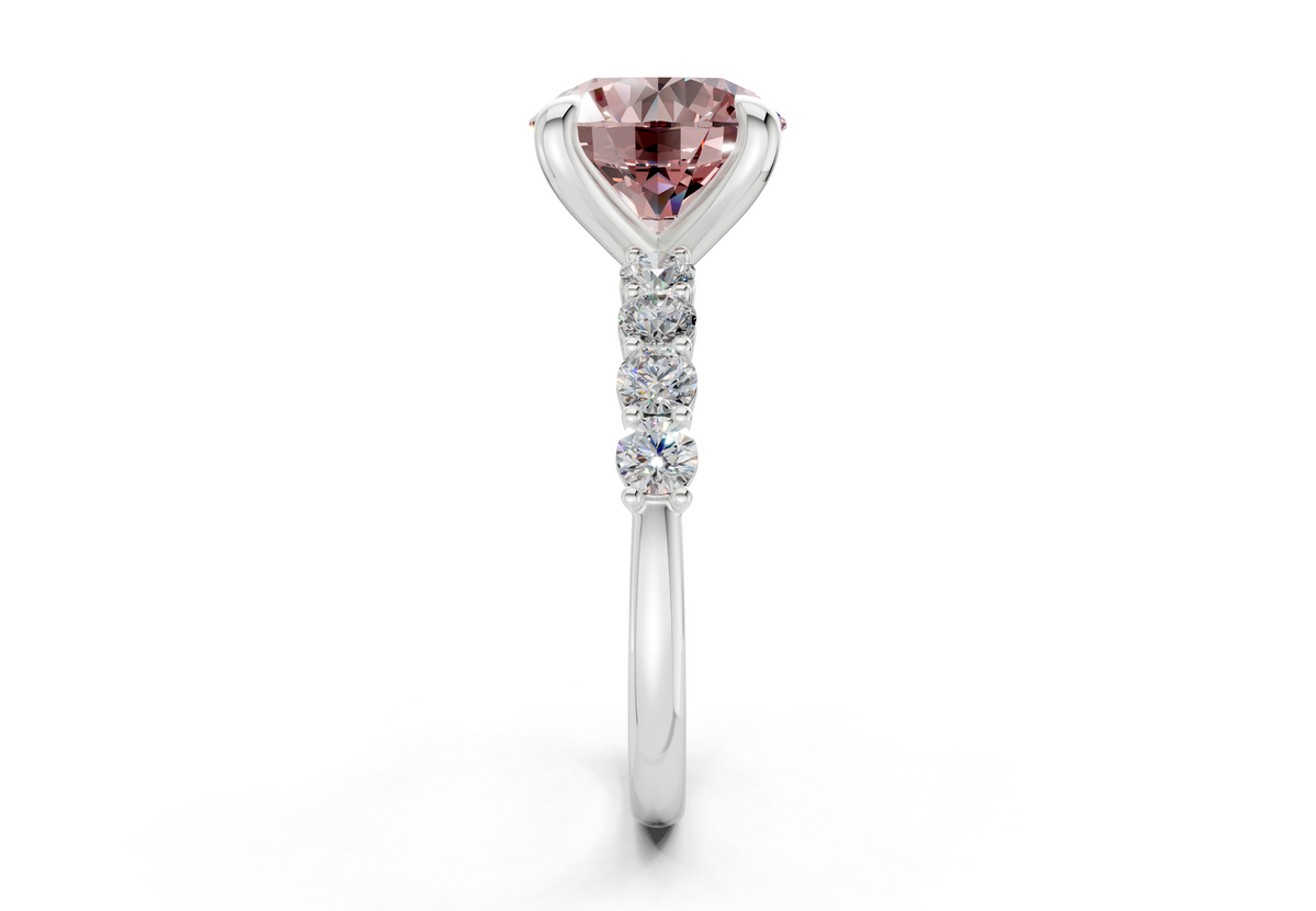 Arabella Pink Diamond Accent Round Cut 2mm Engagement Ring