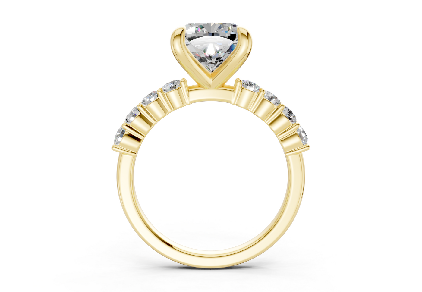 Arabella Diamond Accent Cushion Square Cut 2mm Engagement Ring