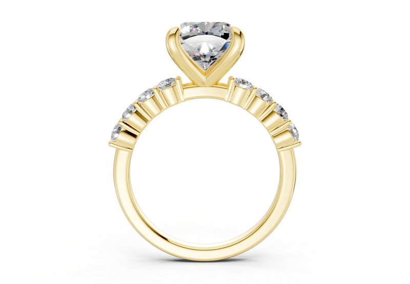 Arabella Diamond Accent Cushion Square Cut 2mm Engagement Ring