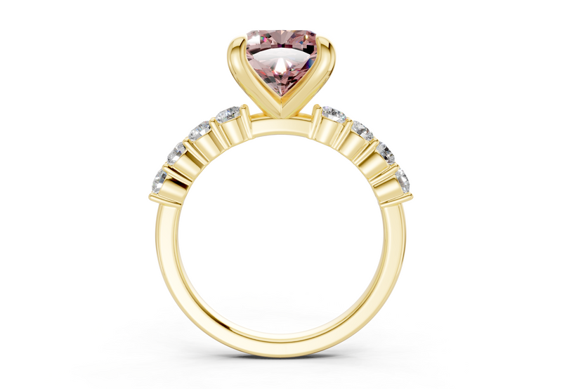 Arabella Pink Diamond Accent Cushion Square Cut 2mm Engagement Ring