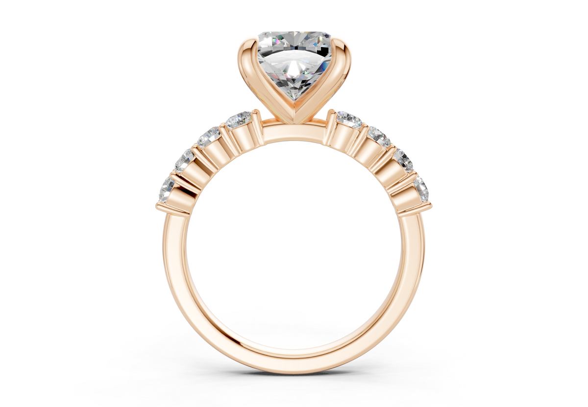Arabella Diamond Accent Cushion Square Cut 2mm Engagement Ring