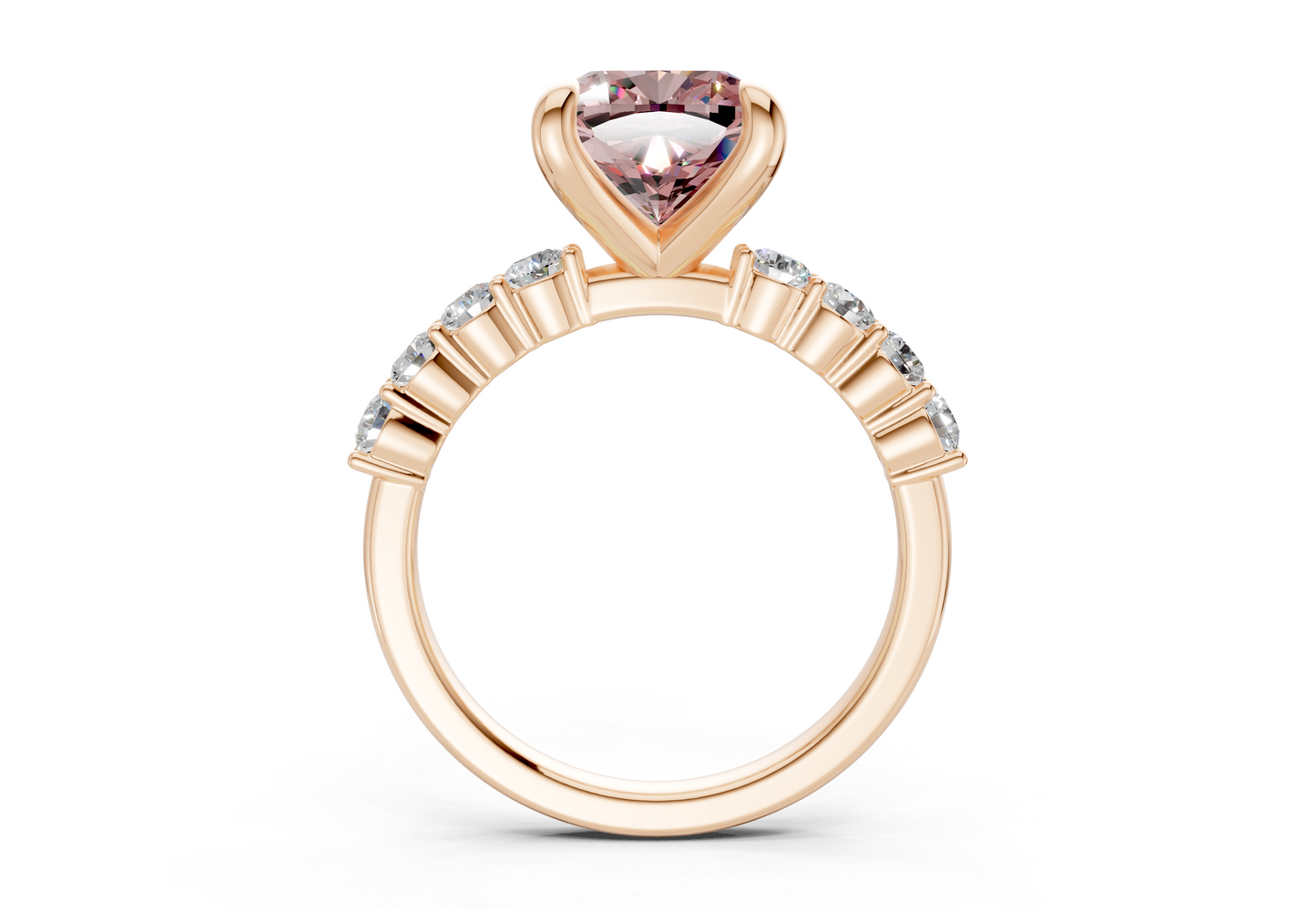 Arabella Pink Diamond Accent Cushion Square Cut 2mm Engagement Ring