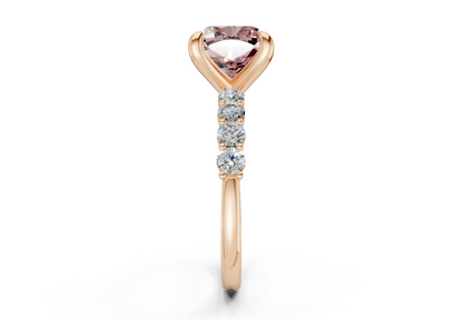 Arabella Pink Diamond Accent Cushion Square Cut 2mm Engagement Ring