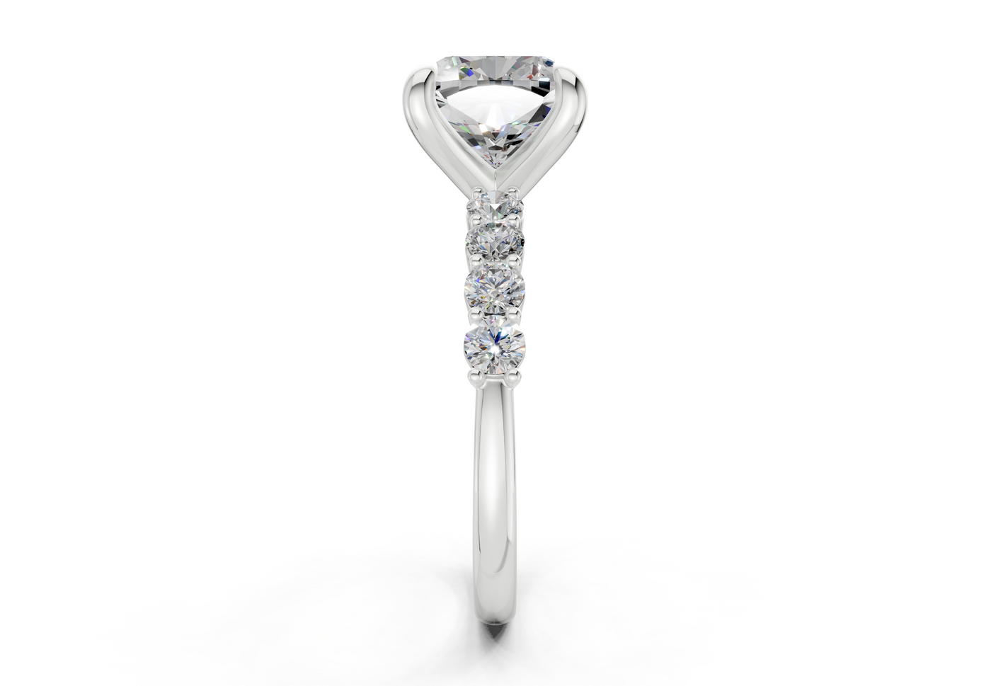 Arabella Diamond Accent Cushion Square Cut 2mm Engagement Ring